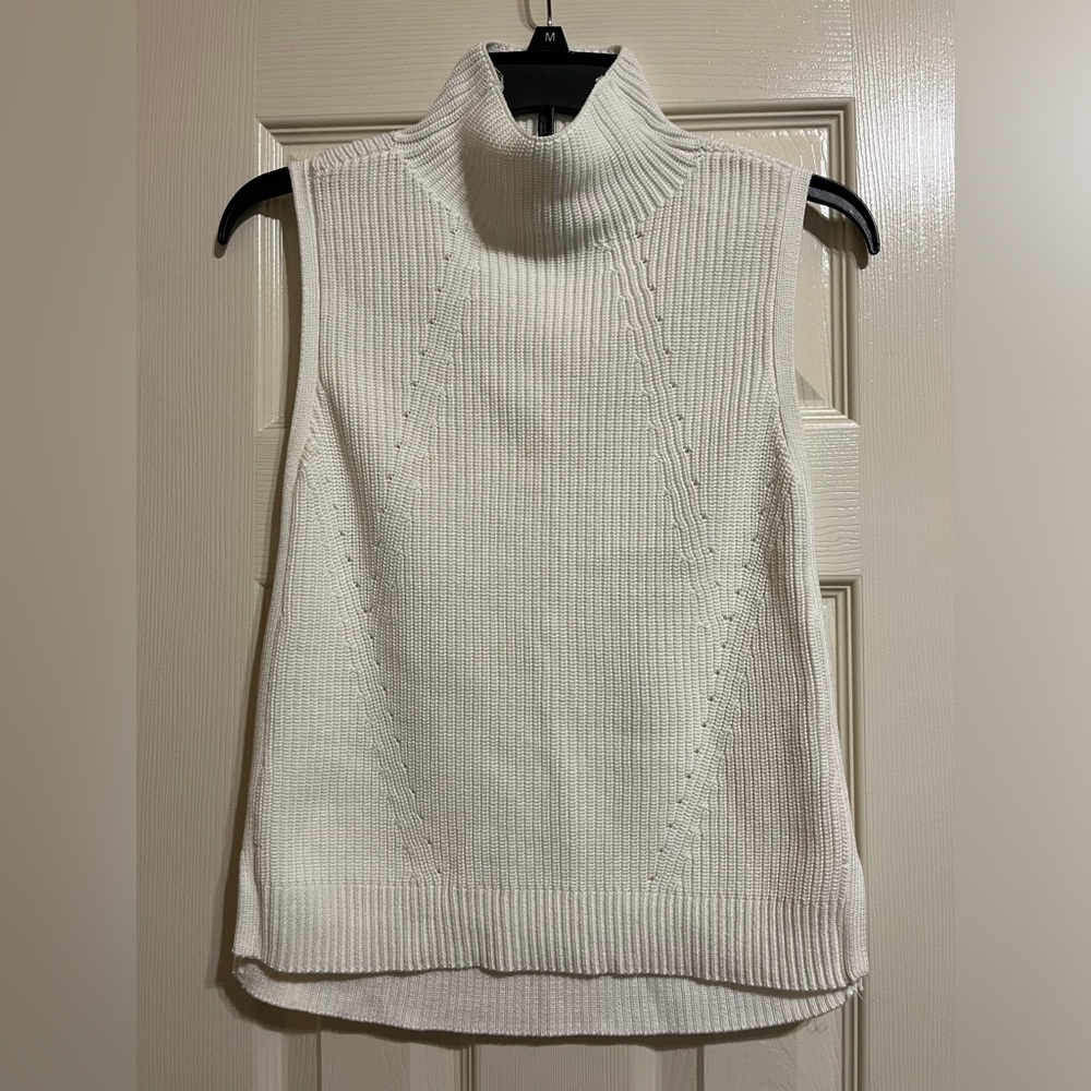 White House Black Market Ivory Sleeveless Knit Top